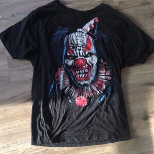 Black T-Shirt with Creepy Clown Graphic